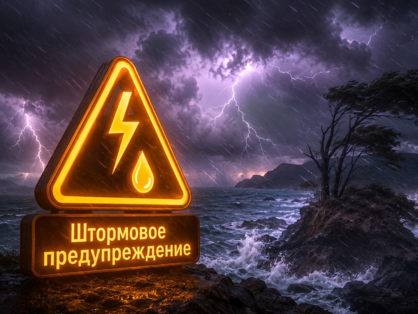 Штормовое предупреждение объявлено в Приморье.